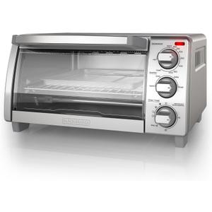 BLACK+DECKER 4-Slice Toaster Oven with Natural Convection, Stainless Steel, TO1760SS (TO1760SST-1), Large