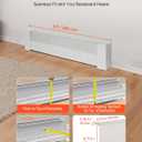 VEVOR Baseboard Heater Covers, Basic Series 3 ft Standard Electric Heating Unit Front Cover for Home Improvement, Heavy-duty Steel, Easy Installation for Bedroom Replacing Old Cover, White