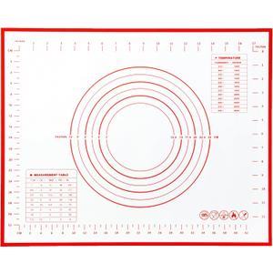 Non Slip Silicone Pastry Mat with Measurements Nonstick, 16 x 20 Inch Thick Baking Mat for Rolling out Dough Red Food Grade Silicone Baking Mats for Cookie, Cake, Pizza