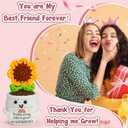 2 x MBL Friend Birthday Gifts for Women - Funny Cute Crochet Sunflower Easter Basket Stuffers Essentials Friendship Graduation Long Distance Gifts for Bestfriend Best Friend Female Work Bestie BFF
