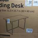 JOYMOOP Black 31.5" Folding Desk, No Assembly Small Foldable Desk for Home, Office, Wooden Top Folding Computer Desk for Working, Writing, Studying, 31.5" Width