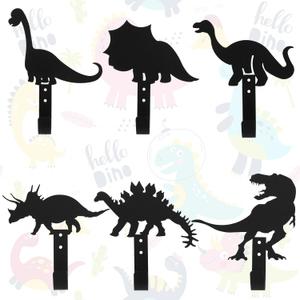 Zhengmy Dinosaur Wall Hooks Kids Coat Hooks Cute Wall Mount Hanger Black Metal Cartoon Bathroom Decor Hanger for Boys Room Animal Theme Decorations for Bathroom Bedroom Nursery