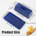 Gute Butter Dish with Lid for Countertop, Covered Ceramic Butter Dish, Butter Tray Storage for 1 Stick of Butter, Butter Keeper Container with Handle for Kitchen, Navy Blue