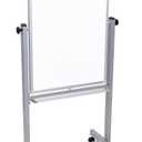 Luxor Mobile Dry Erase Double-Sided Magnetic Whiteboard with Aluminum Frame and Stand - 24"W x 36"H