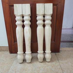 decorluxes Unfinished Farmhouse Table Legs Dining Table 3.7" X 29" Set of 4 DIY Coffee Table Rustic Turned Style Leg | Easy to Paint Any Color You Want (29 inch)