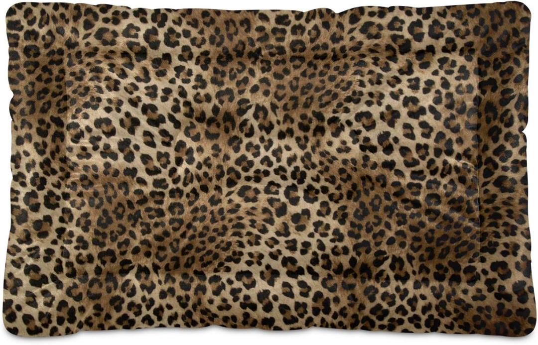 Blueangle Vintage Leopard Print Dog & Cat Bed, Comfortable Pet Bed, Ultra Soft Calming for Small to Large Dogs, 36" x 24