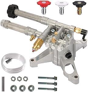 AR High Pressure Washer Pump 2400 PSI RMW22G24-EZ, Vertical 7/8" Shaft Power Washer Replacement Pump Head with Easy Start Valve by ANNOVI REVERBERI