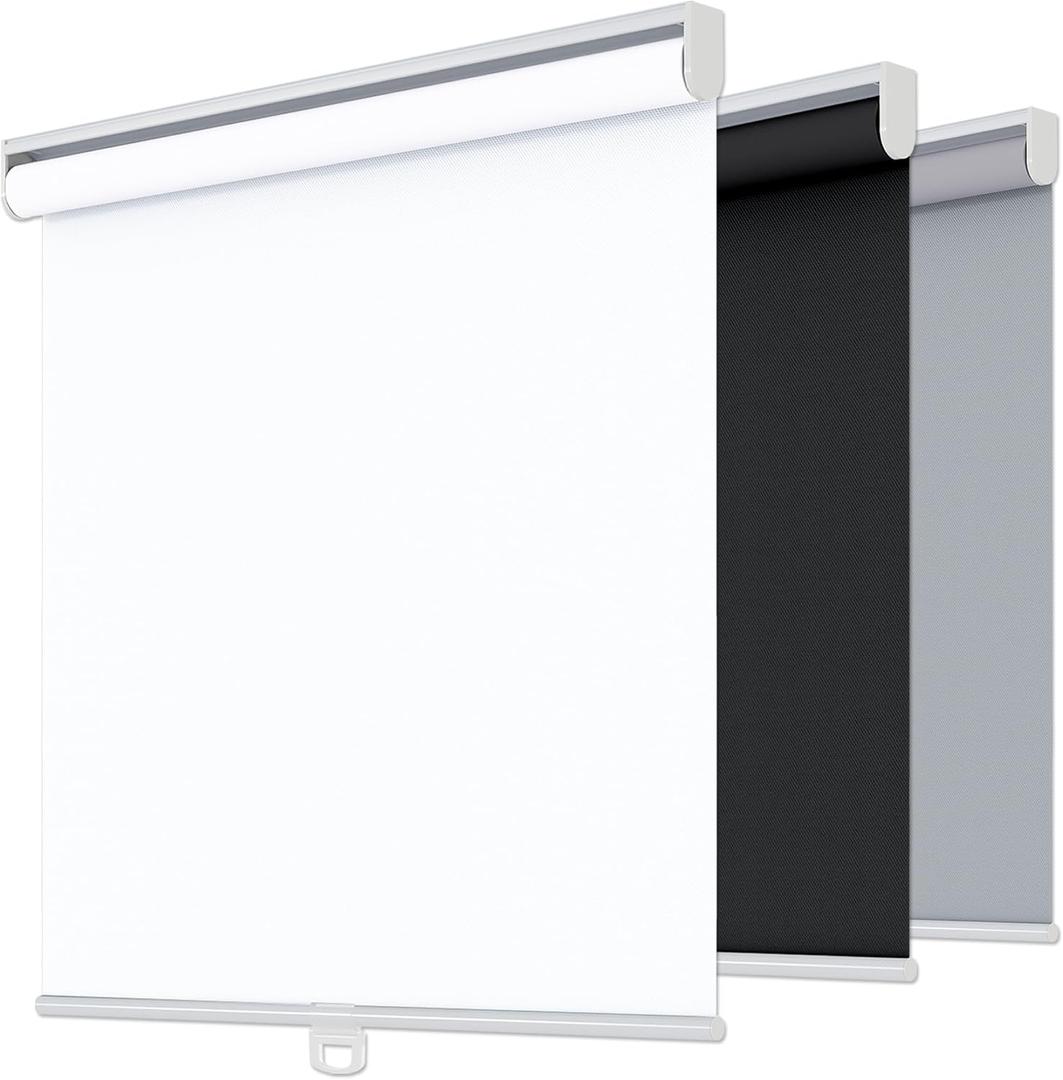 Cordless Roller Shades VELAFORM (30" W x72 H, White), Spring Retract