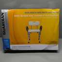 Medline Shower Chair for Inside Shower, Heavy Duty, 350 lb Capacity, Adjustable Height, Non-Slip Seat with Padded Armrests & Back, White