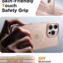 TORRAS for iPhone 16 Pro Case Translucent Matte Back/Desert Titanium Edge | Compatible with MagSafe, Military Grade Drop Protection, Stronger Magnetic, Shockproof Airbag, Color Button, Slim