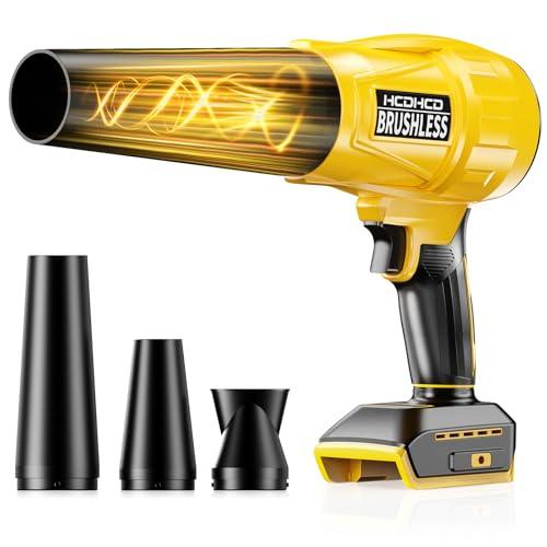 Cordless Leaf Blower for DeWALT 20V Battery,580000RPM Brushless Turbo Jet Blower with 3 Nozzles, Lightweight Handheld Blower for Patio, Lawn, Yard, Leaves, Dust, Garage & Snow Cleaning (No Battery)