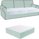 HOMBYS Couch Cushion Replacement Wrapped with Polyester Batting, High Density Couch Cushions Inserts with Dacron Fiber Layer,Upholstery Cushion Padding with Removable Cover,6 inch Thick,22"x22"