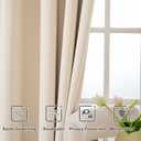 Room Darkening Curtains Thermal Insulated Blackout Drapes Solid Window Treatment Set Grommet Top Light Blocking Blackout Curtain for Living Room Bedroom (W52 x L120 Inch, Beige Cream)