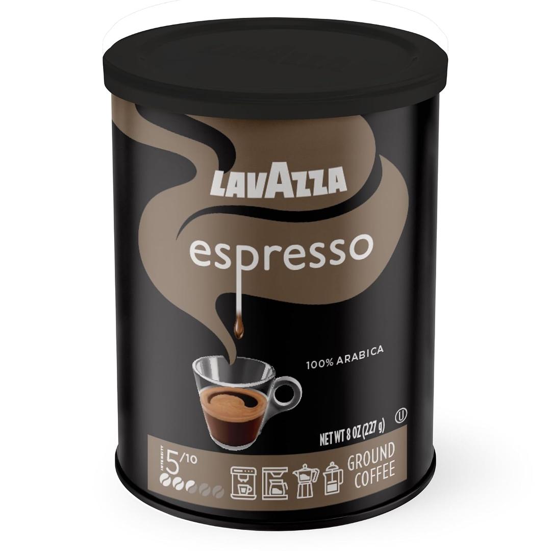 Lavazza Espresso Ground Coffee, Medium Roast, 100% Arabica, 8 oz Tin (Pack of 4) (EXP 06/30/26)