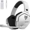 NUBWO Wireless Gaming Headset with Mic for Ps5 Ps4 PC, Zero Interference, 100-Hour Battery All-Day Play, 23ms Sync for Fortnite & Call of Duty/FPS Gamers, Triple Mode All Devices Compatible - White
