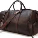 Leather Travel Duffle Weekender Overnight Carry On Sports Gym Bags for Men Women