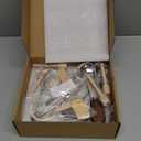 Charcuterie Accessories(25 Psc), Cheese Spreaders For Charcuterie Board, Mini Serving Spoons, Blank Toothpick Flags, Bowl For Christmas Pastry Making, forks And Mini Serving Tongs (Silver-Wooden Handle)