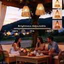 Battery Operated Chandelier Outdoor Waterproof, 2 Pack Hanging Pendant Light with Remote Control for Gazebo, Pergola, Porch, Balcony, Shed, Patio, Garden Decor