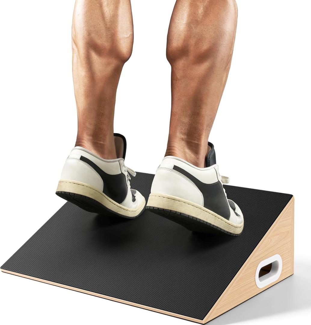 Slant Board, 19.7" Wide Calf Stretcher Slant Board for Calf Stretching, Squats, Knees Over Toes, Weightlifting, and Fitness, 6.5 Height for Deeper Squats & More Muscle Activation