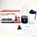 Portable Electric Juicer Blender, USB Rechargeable, Multi-Function, 2-in-1 Design with Two Bottles, Navy Blue