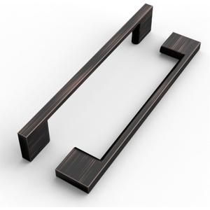 FILTA 10 Pack 6.3 Inch(160mm) Hole Centers Oil Rubbed Bronze Cabinet Pulls,Stylish Kitchen Cabinet Handles Zinc Alloy Cabinet Hardware for Cabinets Cupboard Handles Drawer Pulls