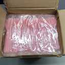 Mini Loaf Baking Pans with Lids And Spoons (100 Pack, 6.8oz) Rectangle Aluminum Foil Baking Pans Tins Containers - Cupcake Containers Wrappers Cheesecake Creme Brulee Ramekins (Pink)