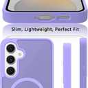 3 x for Samsung Galaxy S24 FE Case Compatible with MagSafe Slim Thin Hard PC Translucent Frosted Rugged Drop-Proof Shockproof Protective Case for Samsung Galaxy S24 FE (Purple)