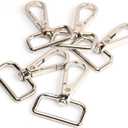 12 Pcs D Ring Swivel Lobster Claw Clasp, Push Gate Snap Hooks Trigger Clips(Silver, 1 1/4 inch)