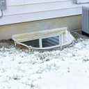 Vercraft 2 Pcs 39"L x 18"W Basement Window Well Covers for Snow and Rain Clear Heavy Duty Polycarbonate Egress Window Cover Outside UV Resistant Against Debris Protects for Garden Yard