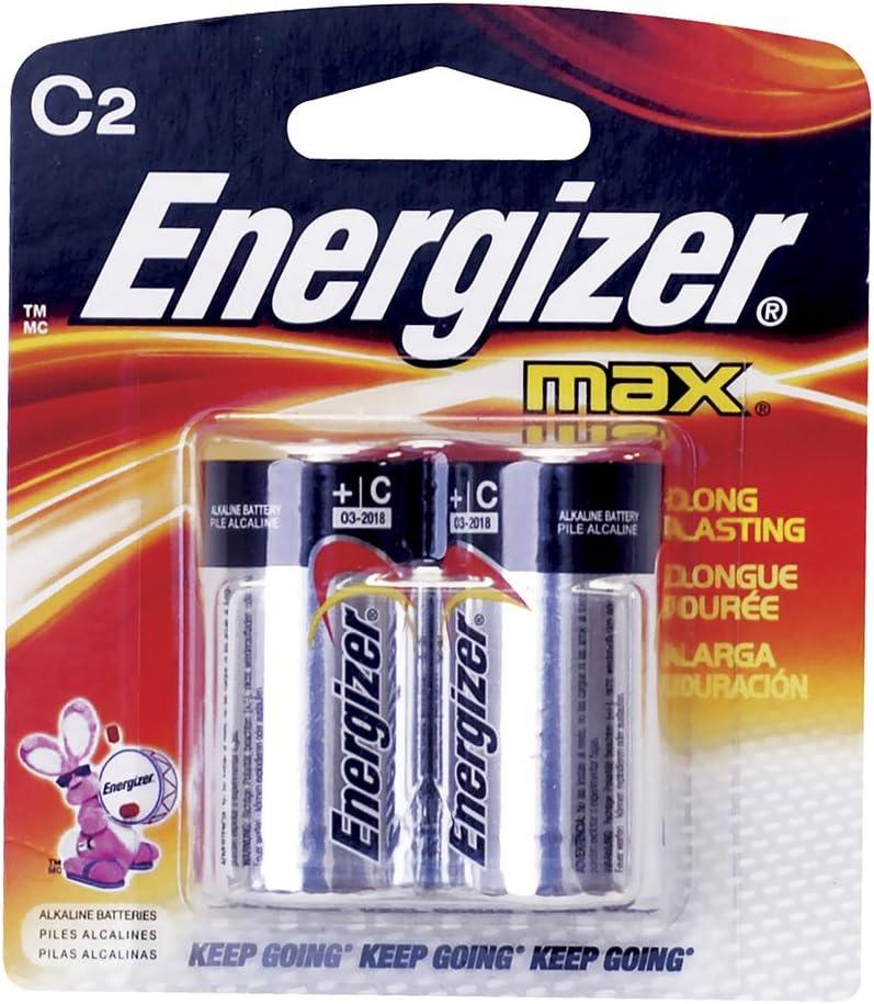 Energizer MAX Alkaline Batteries, C, 2 Batteries/Pack (E93BP2) (2 Count (Pack of 1))