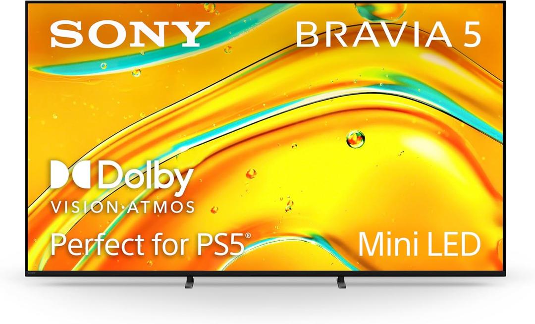 Sony BRAVIA 5 65 Inch TV, Mini LED, 4K Smart Google TV, XR Processor with AI Technology,120hz Television with Dolby Vision/Atmos, Exclusive Features for PlayStation5, K-65XR50, 2025 Model