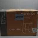 DUMOS 26 Inch Counter Height Bar Stools Set of 4, Modern Faux Leather High Barstools with Back and Metal Leg, Bar Chairs for Kitchen lsland, Brown