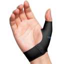 Velpeau Elastic Thumb Support Brace Liner (Pack of 2), Splashproof Thumb Wrist Compression Sleeve for Arthritis Pain, Tendonitis, Sprains, Sports, Fits Left & Right Hands (Black, Short Version, M)
