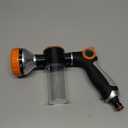 Hose Nozzle with Soap Dispenser, Car Wash Sprayer and Soap Sprayer Hose Attachment - Foam Control Dial with 8 Spray Patterns, 3.5 oz Tank - Fits 3/4 Inch Thread for Dog Rinsing & Decks, Ergonomic Grip