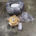 Eamonex Low Profile DC Small Black and Gold Wicker Ceiling Fan with Light Fixture and Remote,Enclosed Rattan Caged Flush Mount Bladeless Wooden Fandelier for Kitchen Bedroom Indoor