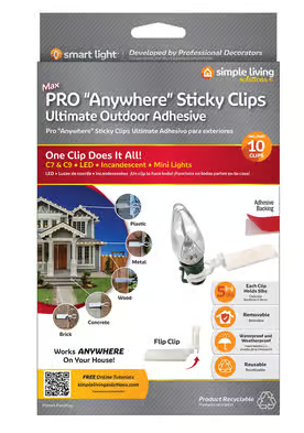 Simple Living Solutions Max Pro Anywhere Sticky Clips 10 pcs (4 pack)