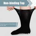ZAKASA Extra-Wide Socks for Swollen Feet: 3 Pairs Non Slip Diabetic Socks for Men Women with Grips Hospital Edema 9-15