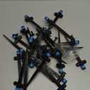 25 Pcs Drip Irrigation Emitters with Stake - Adjustable Vortex Dripper for 1/4" Drip Line Tubing - Garden Watering System Sprinkler Heads - Blue