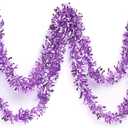 Anderson's Metallic Lavender Tinsel Twist Garland, 25ft Holiday Decoration, Christmas Tree Trim, Parade Float Decor, Party Supplies, Halloween, Graduation, Indoor/Outdoor Event Garland