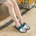 Slippers for Guests, 11.2 inch,Disposable & Reusable Non-Slip Hotel Slippers with Storage Bag, Soft Cotton Guest Slippers for Women & Men,Non-Slip for Home, Gym,Party (Green, XL)