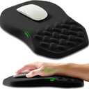 Ergonomic Slope Mouse Pad Wrist Support, Wrist Rest Mousepad for Carpal Tunnel Pain Relief with Massage Bulge and Slow Rebound Memory Foam (12x8 inch, Black)