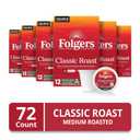 Folgers Classic Roast, Medium Roast Coffee, Keurig K-Cup Pods, 12 Count Boxes (Pack of 6) (EXP 11/08/26)