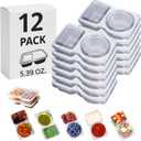 12 Sets Reusable Snack Containers Double Compartment Snackle Box Container with Lids - Leak-Proof BPA-Free Food Storage, Condiments Portion Control Dip Cups for Kids School Lunches, Meal Prep, Takeout