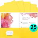 2 x 25Pcs Yollow Folders with Pockets-2 Pocket Folders for Documents,Cute Paper for Filing Cabinet,School,Office,Resume Portfolio (Yellow)