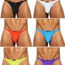 Arjen Kroos Mens Sexy G-String Pouch Underwear Low Rise Thong Bikini 6 Multipack (Small, A3-multicolor(6-pack)-1)