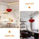 Hanging Lamp Plug in Red Pendant Light Fixtures Mid Century Modern Pendant Lamp Nordic Style Pendant Lighting Metal Shade for Living Room Dining Room Bedroom Kitchen Island