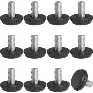 12PCS 5/16-18 Stainless Steel Screw in Threaded Furniture Levelers, Adjustable Table & Chair Leveler Feet Glides for Cabinet & Patio Furniture(OD 1", Height 22mm)