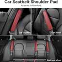 2PS seat Belt Cover pad,Faux Leather Seatbelt Covers Strap Shoulder Cushion for Driver Accessories,Backpack, Shoulder Bag (Wine)