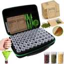 Seed Storage Organizer Box 60 Slots, with 20 Envelopes and Small Tool, Sturdy Seeds Saving Seed Bank Container Kit (Seeds not Included)