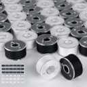 Black& White Bobbin Thread Set with Case - Prewound Class15 Bobbin for Singer/Brother/Janome/Embroidery Machines